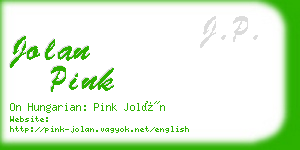 jolan pink business card